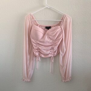 HOT TOPIC Ruched Blouse Crop Top